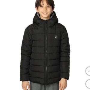 Spyder Kids Sherpa Lined Puffer Jacket - Black XL 14/16